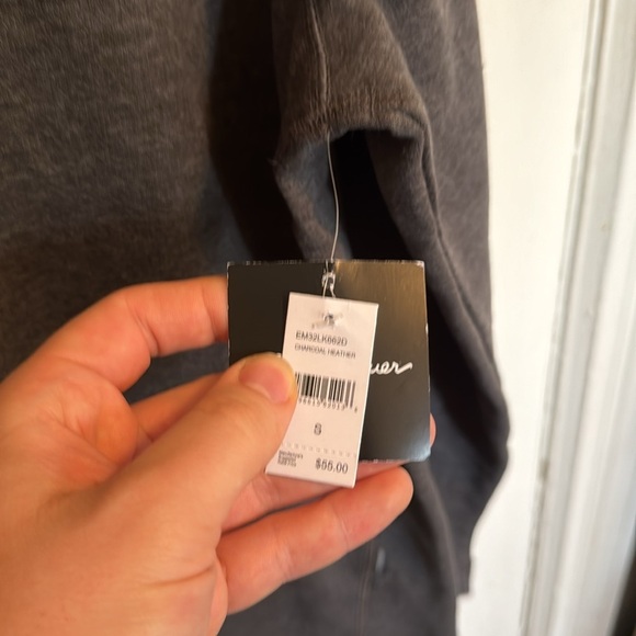 Men’s Eddie Bauer Charcoal Heather Quarter-zip Lightweight Sweatshirt - Picture 2 of 7